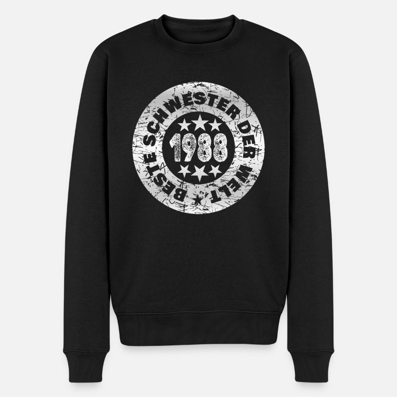Schwester 1988 - Männer Premium Bio Pullover - Schwarz