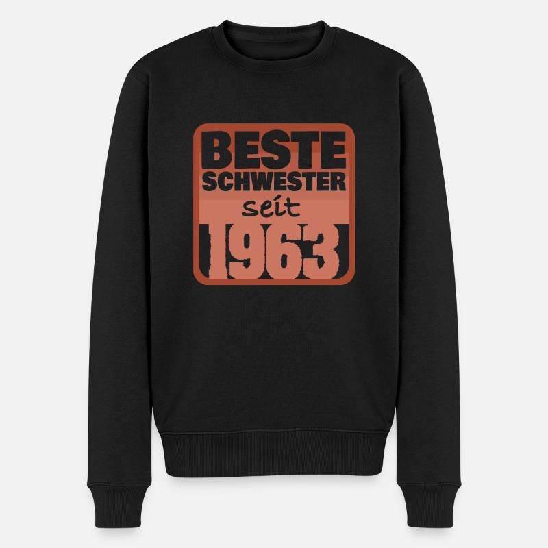 1963 - Männer Premium Bio Pullover - Schwarz