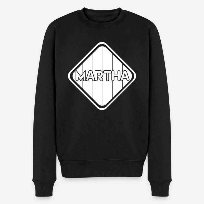 Mädchen Martha - Männer Premium Bio Pullover - Schwarz