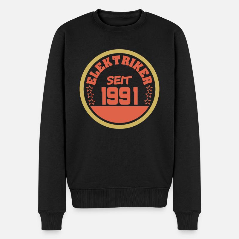 Elektriker 1991 - Männer Premium Bio Pullover - Schwarz