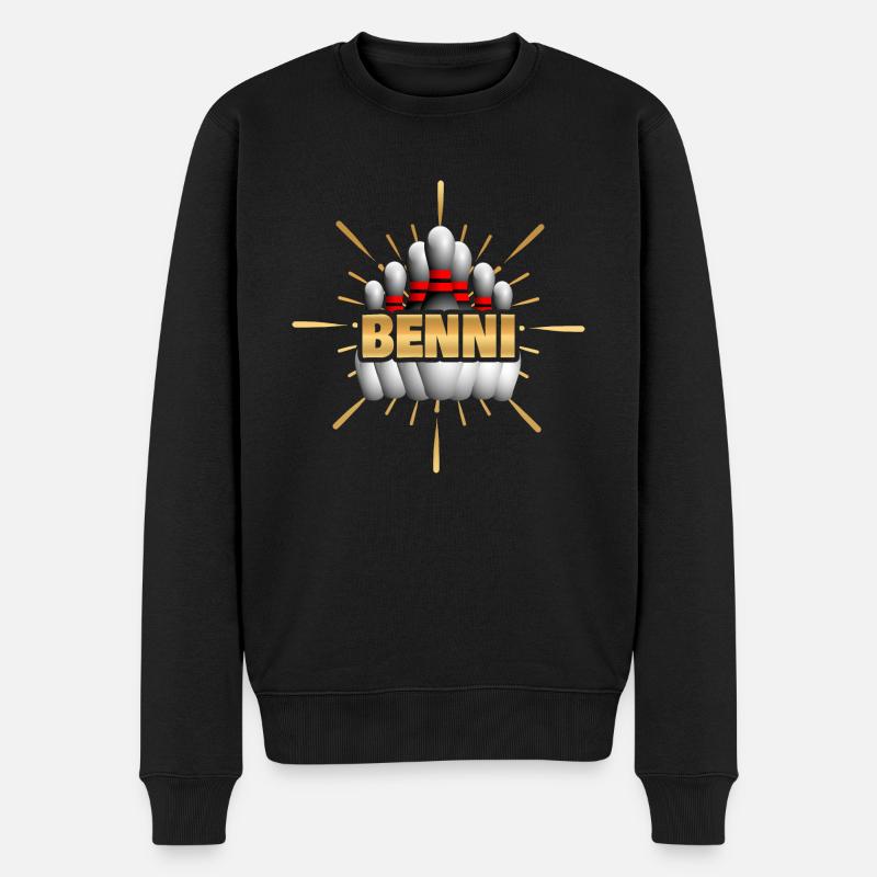 Benni - Männer Premium Bio Pullover - Schwarz