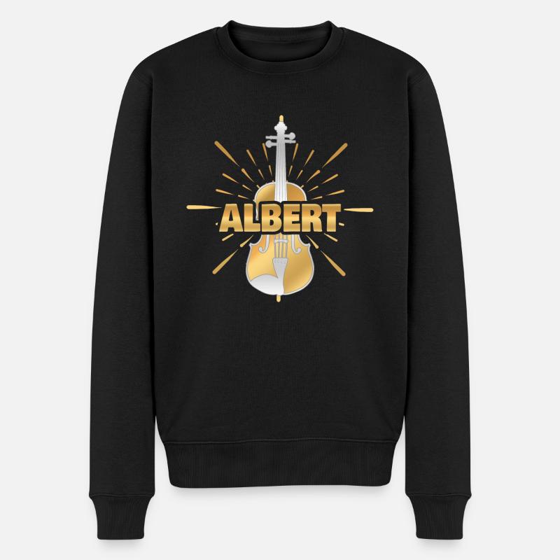 Violinist Albert - Männer Premium Bio Pullover - Schwarz