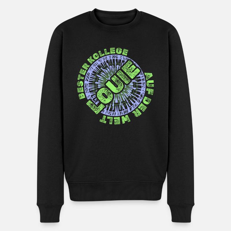 Louie als Mitarbeiter - Männer Premium Bio Pullover - Schwarz