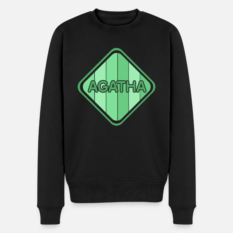 Mädchen Agatha - Männer Premium Bio Pullover - Schwarz