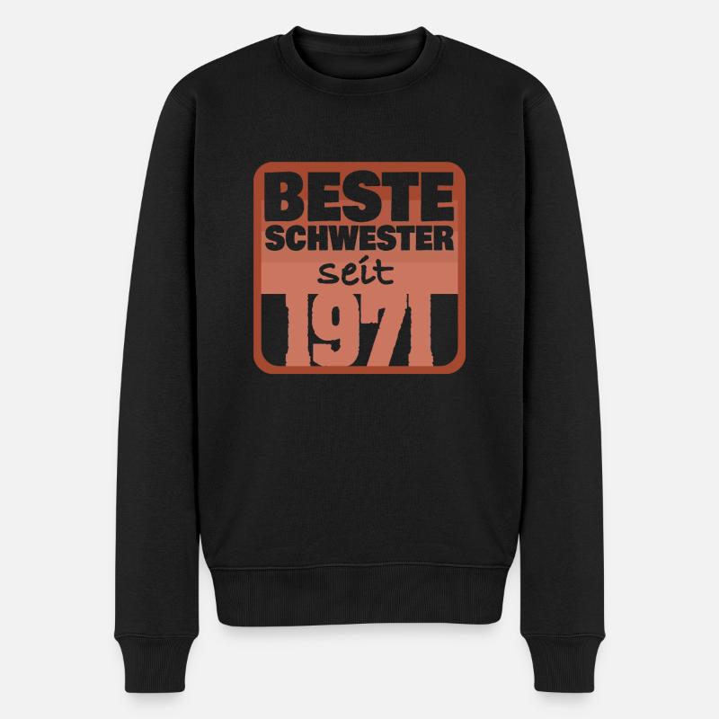 Geschwister 1971 - Männer Premium Bio Pullover - Schwarz