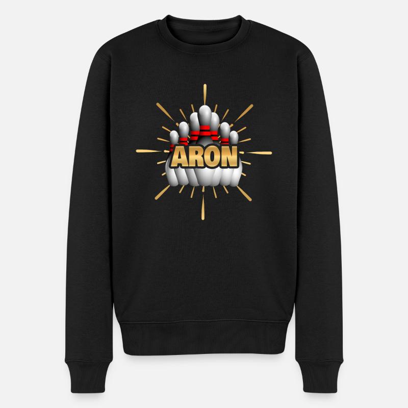 Bowling Aron - Männer Premium Bio Pullover - Schwarz