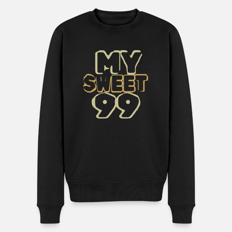 99 - Männer Premium Bio Pullover - Schwarz