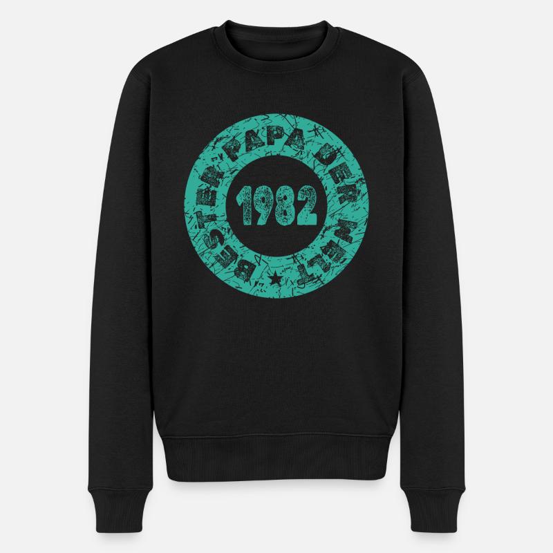 1982 - Männer Premium Bio Pullover - Schwarz