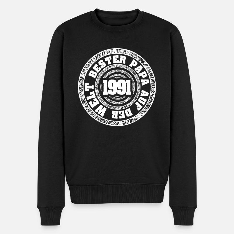 Vater 1991 - Männer Premium Bio Pullover - Schwarz