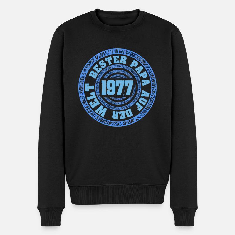 1977 - Männer Premium Bio Pullover - Schwarz