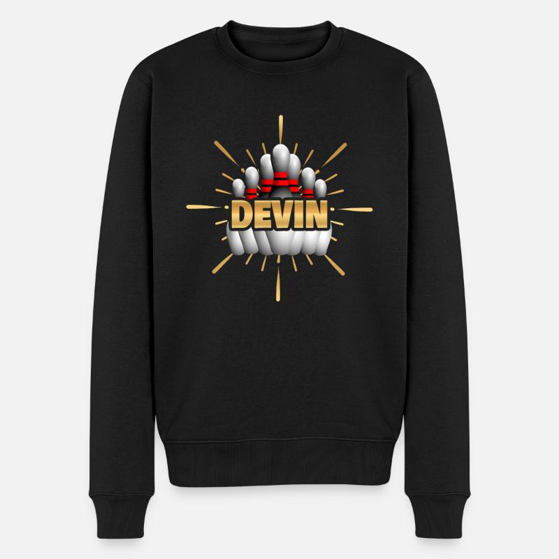 Devin en bowling - Pull Premium bio Homme - noir