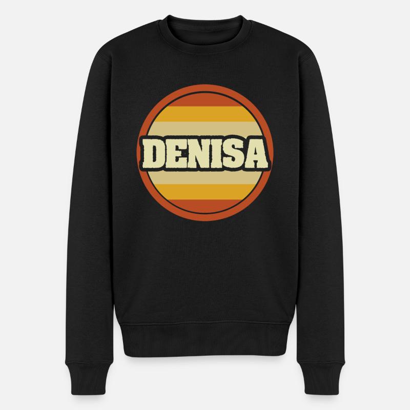 Vorname Denisa - Männer Premium Bio Pullover - Schwarz