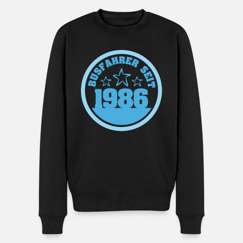 1986 - Männer Premium Bio Pullover - Schwarz