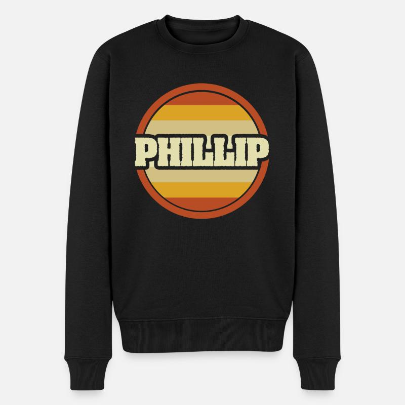 Vorname Phillip - Männer Premium Bio Pullover - Schwarz