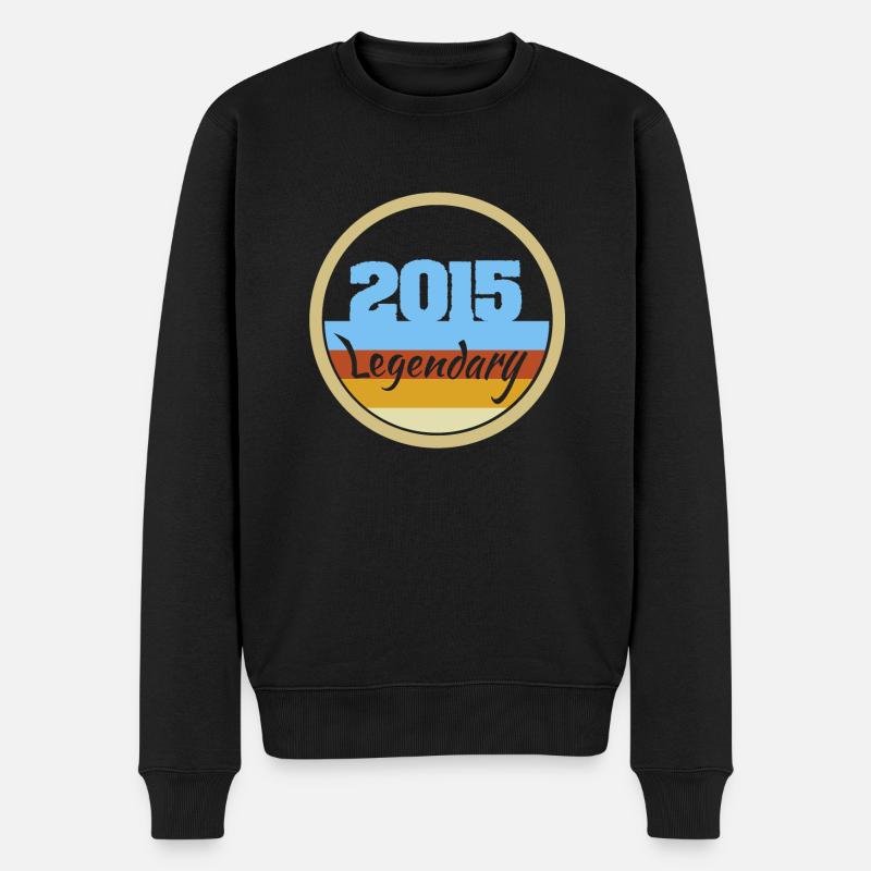 Jahr 2015 - Männer Premium Bio Pullover - Schwarz