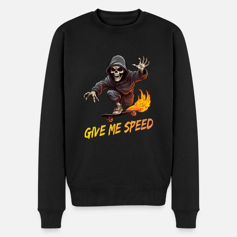 Skate Skater Speed - Männer Premium Bio Pullover - Schwarz