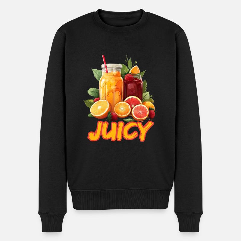 Frische Zitrusfrüchte Saftige Sommerfrüchte - Männer Premium Bio Pullover - Schwarz