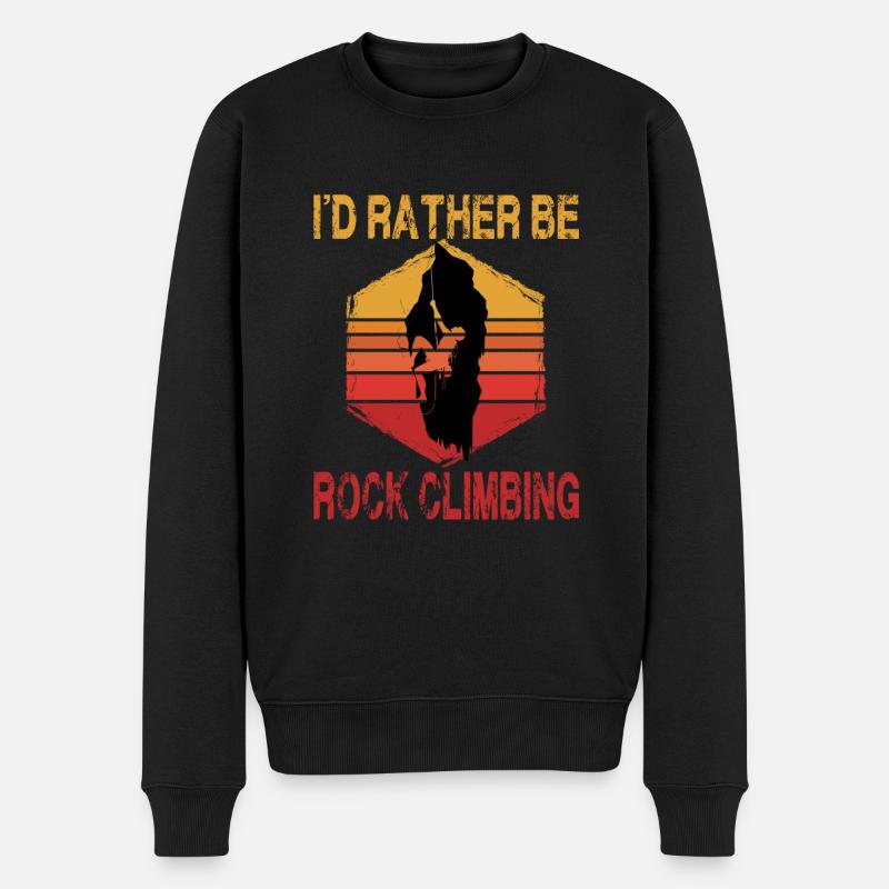 I'D Rather Be Rock Climbing - Männer Premium Bio Pullover - Schwarz