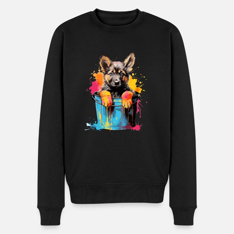 Deutscher Schäferhund Hund Hunderasse - Männer Premium Bio Pullover - Schwarz