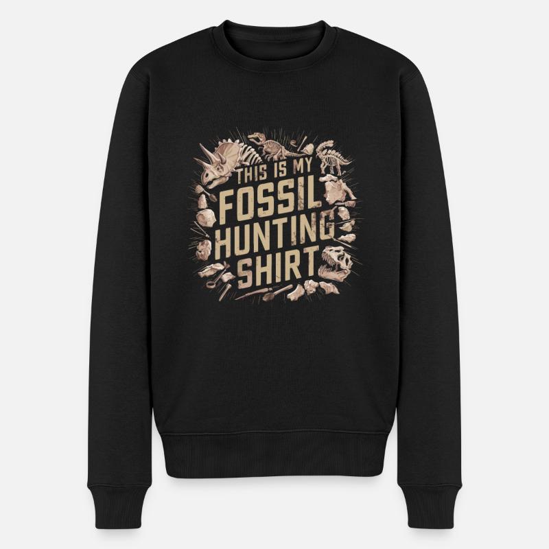 Fossil Hunter für einen Archäologe - Männer Premium Bio Pullover - Schwarz