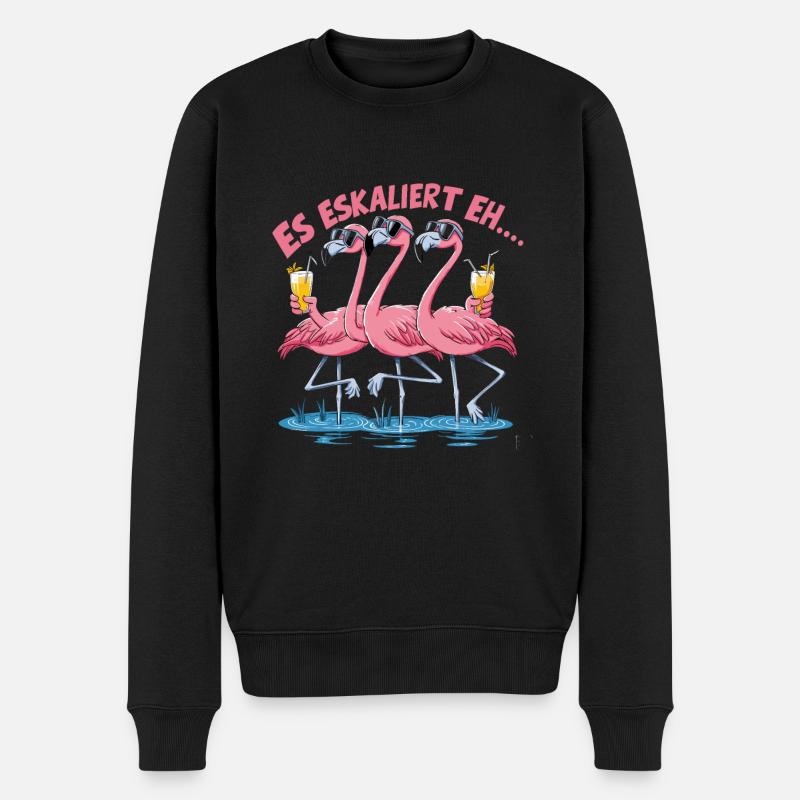 Es eskaliert eh… - Männer Premium Bio Pullover - Schwarz