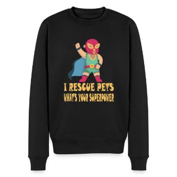 TIERRETTUNG TIERHILFE - Männer Premium Bio Pullover - Schwarz - Vorne - Nico (187cm)