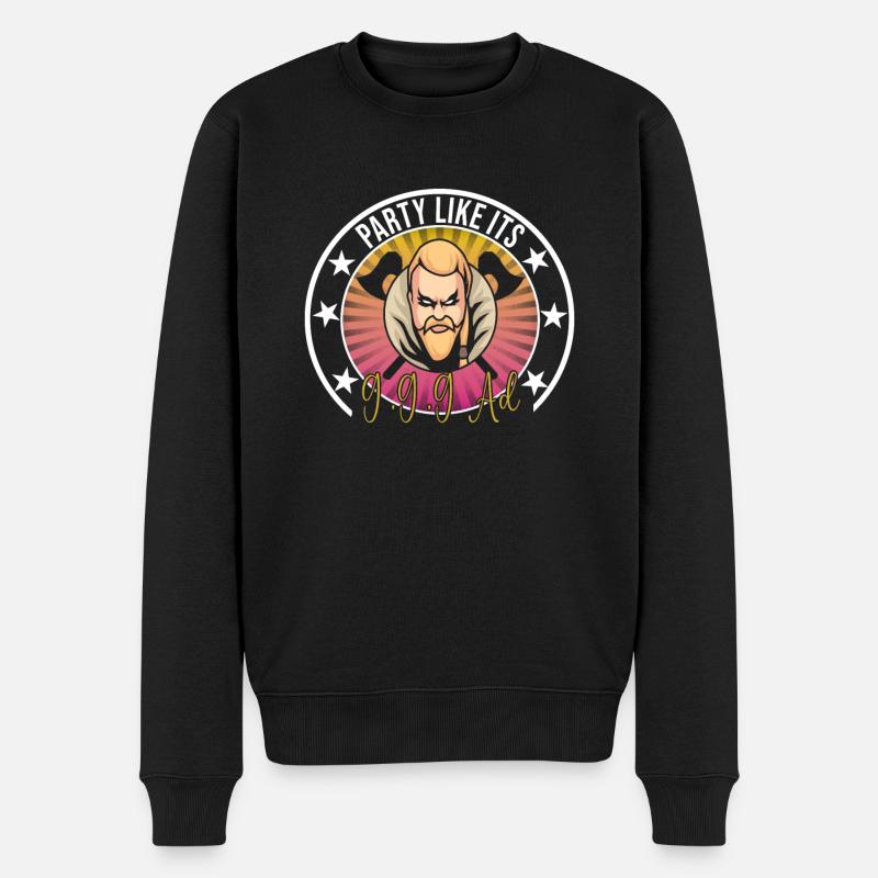 Wikinger - Männer Premium Bio Pullover - Schwarz