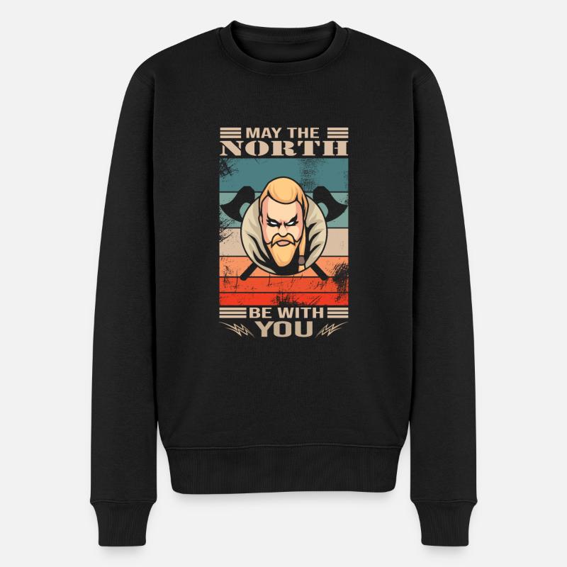 Wikinger - Männer Premium Bio Pullover - Schwarz