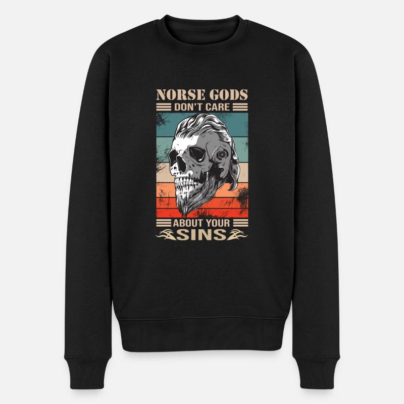 Wikinger - Männer Premium Bio Pullover - Schwarz