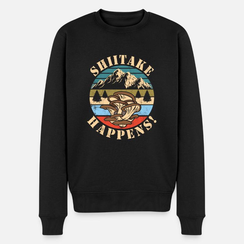 Cueillette de champignons - Pull Premium bio Homme - noir