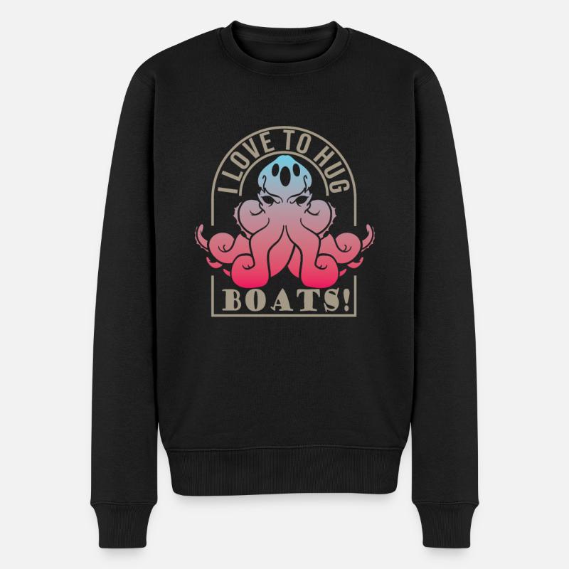 Oktopus - Männer Premium Bio Pullover - Schwarz