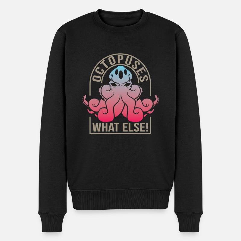 Oktopus - Männer Premium Bio Pullover - Schwarz