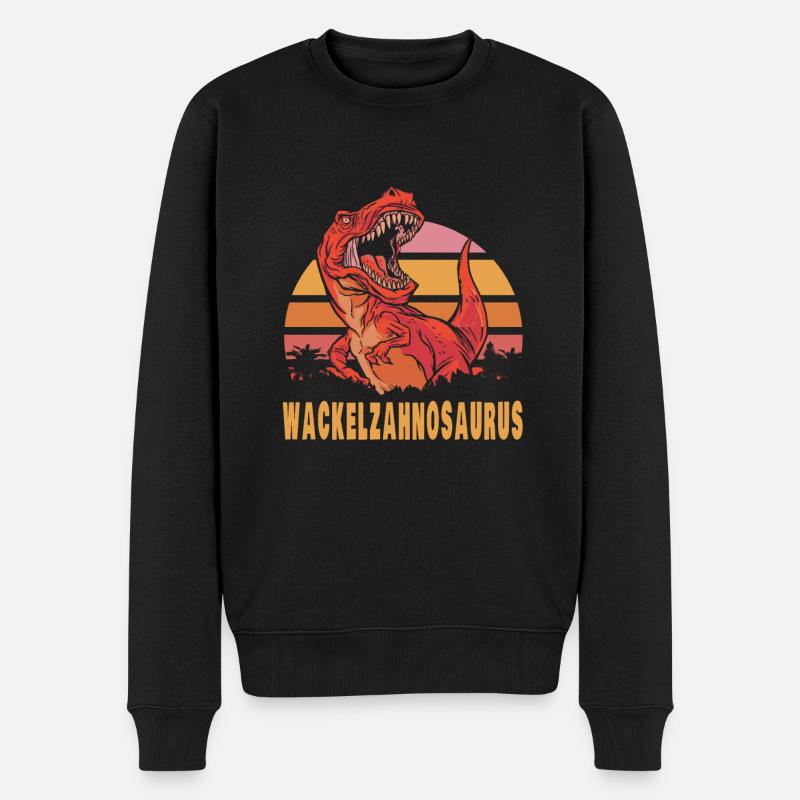 Dino - Männer Premium Bio Pullover - Schwarz