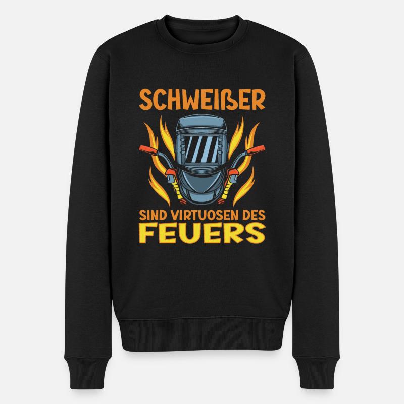 Schweißer - Männer Premium Bio Pullover - Schwarz