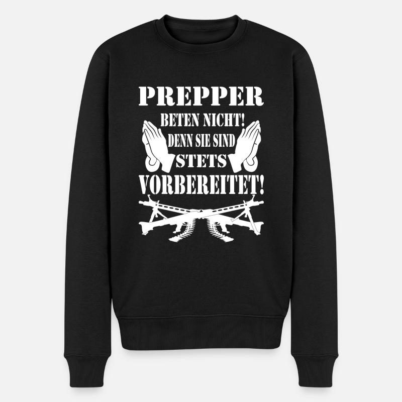Prepper - Männer Premium Bio Pullover - Schwarz