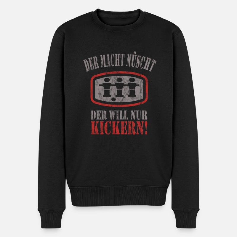 Tischfussball - Männer Premium Bio Pullover - Schwarz