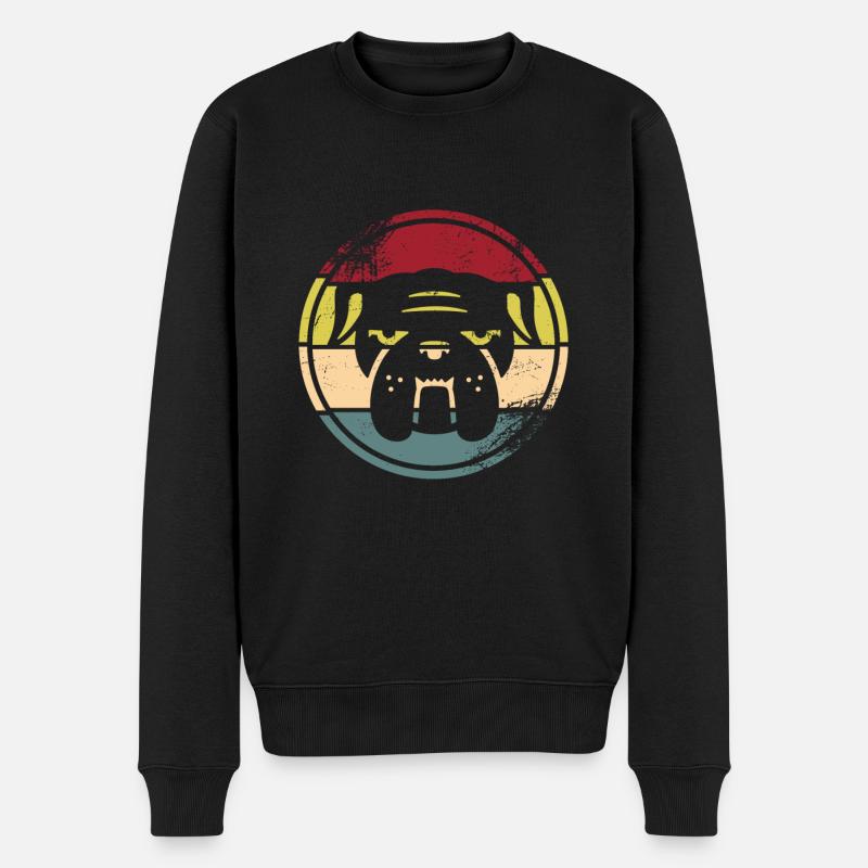 Bulldogge - Männer Premium Bio Pullover - Schwarz