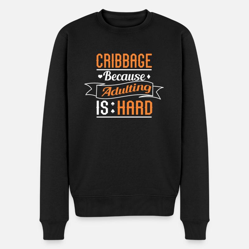 Cribbage - Männer Premium Bio Pullover - Schwarz