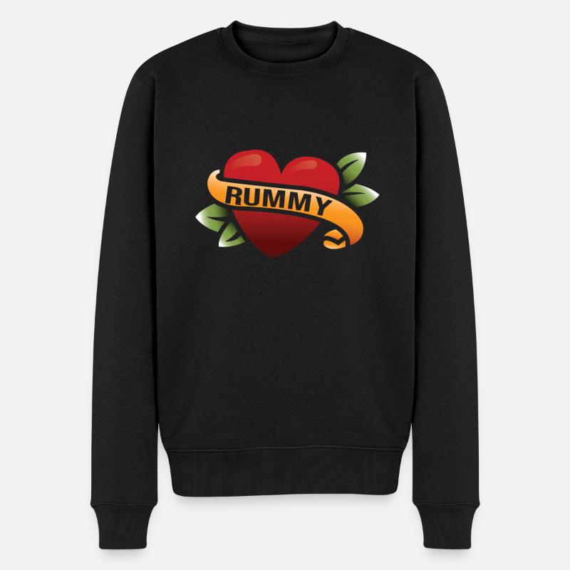 Rummy - Männer Premium Bio Pullover - Schwarz