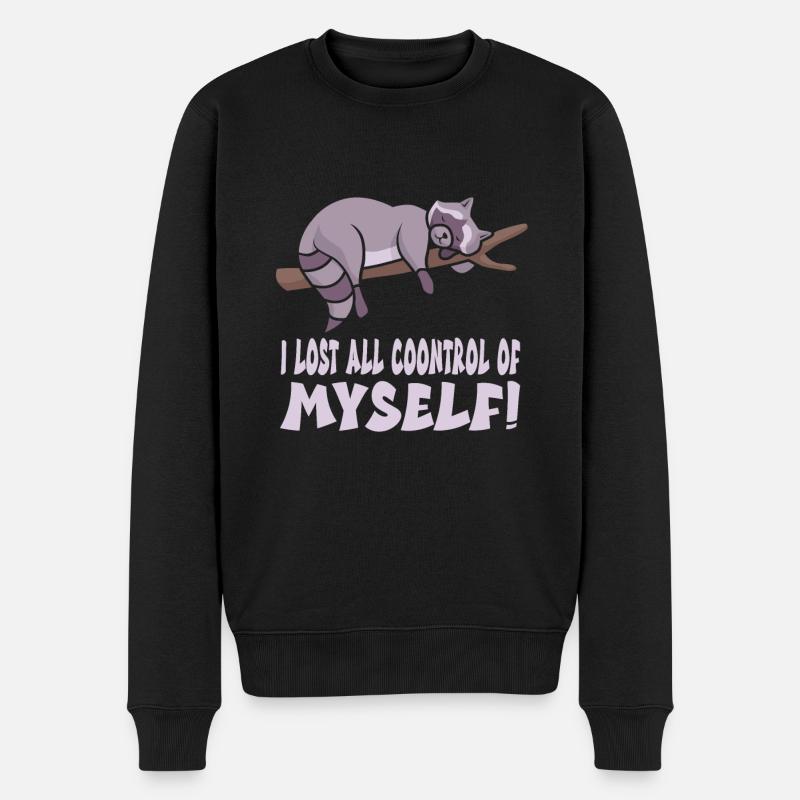 Waschbär - Männer Premium Bio Pullover - Schwarz