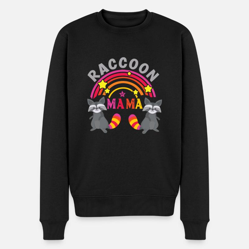 Waschbär - Männer Premium Bio Pullover - Schwarz