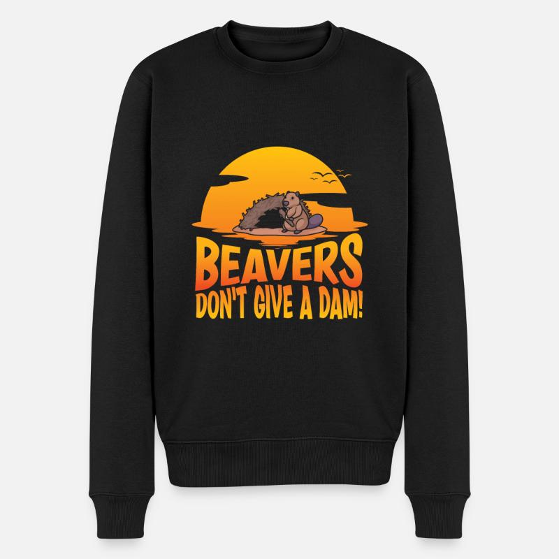 Biber Nutria - Männer Premium Bio Pullover - Schwarz