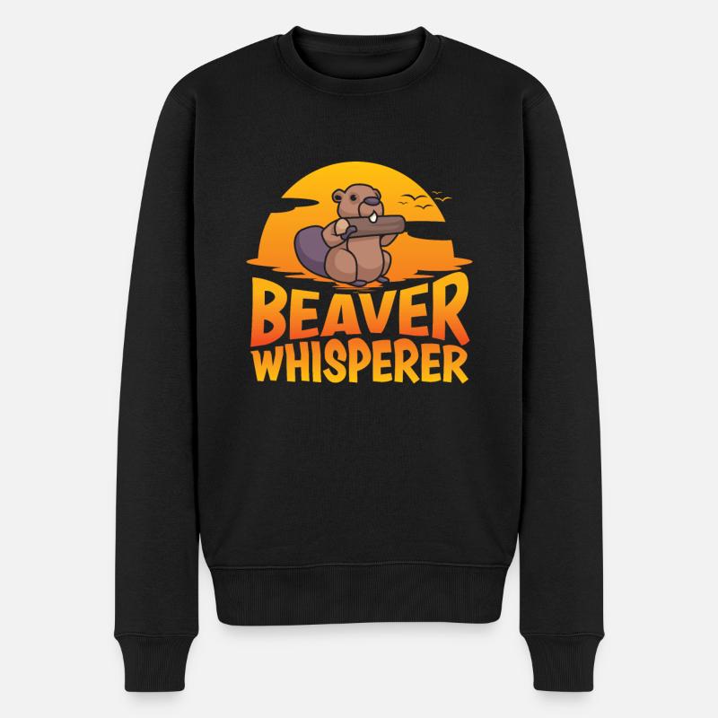 Biber Nutria - Männer Premium Bio Pullover - Schwarz