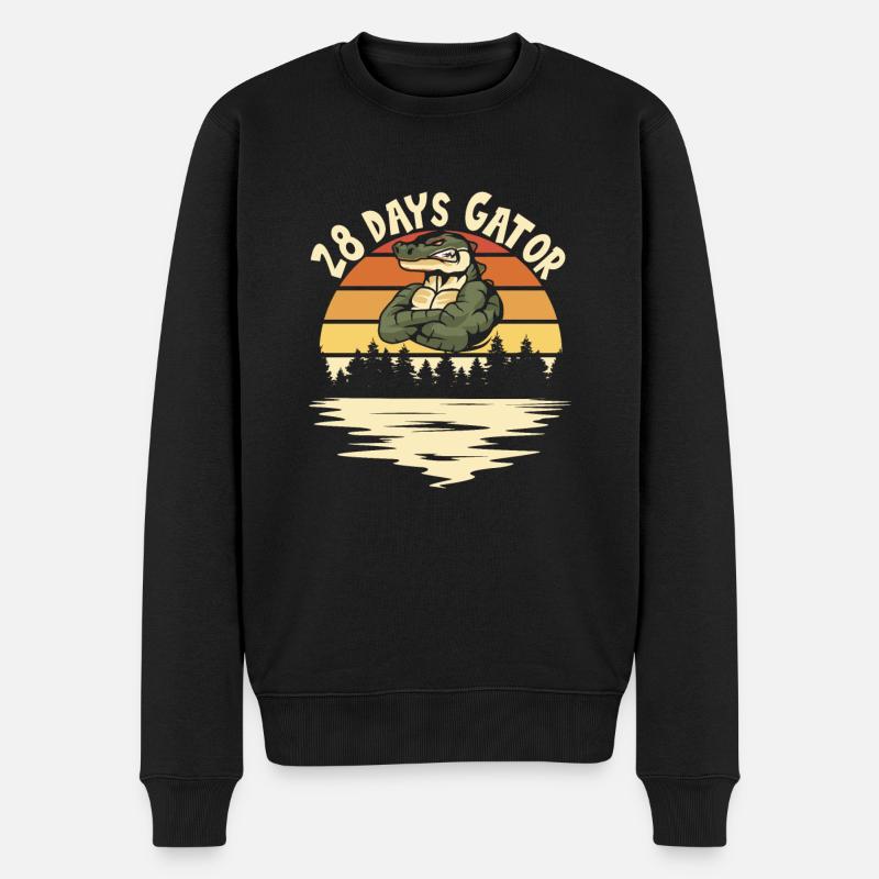 Echse Gator - Männer Premium Bio Pullover - Schwarz