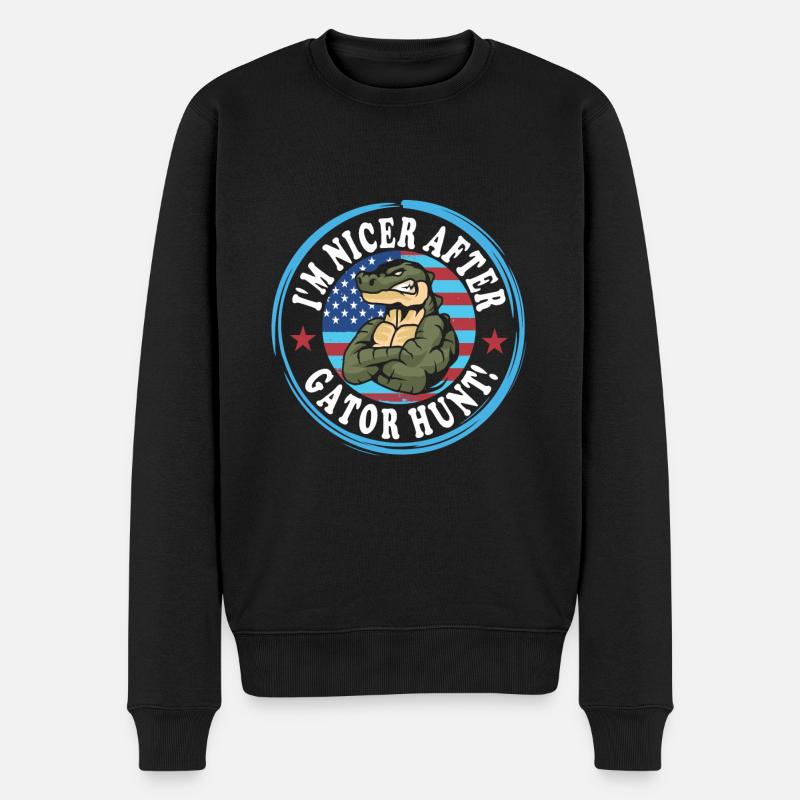 Echse Gator - Männer Premium Bio Pullover - Schwarz