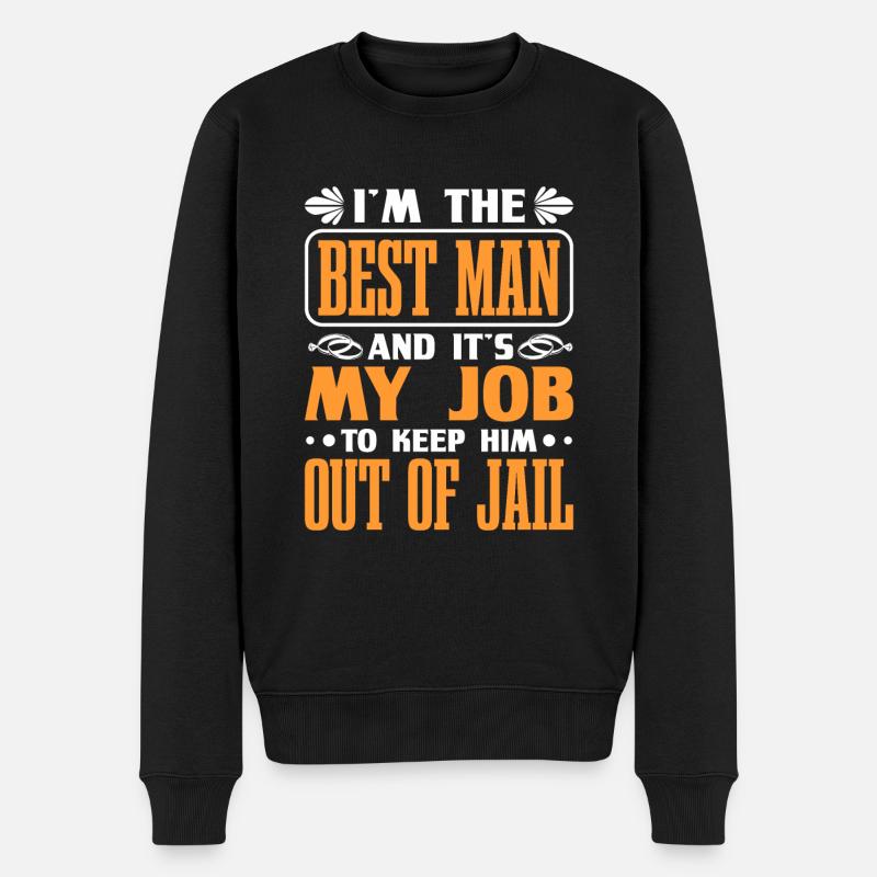 Trauzeuge - Männer Premium Bio Pullover - Schwarz