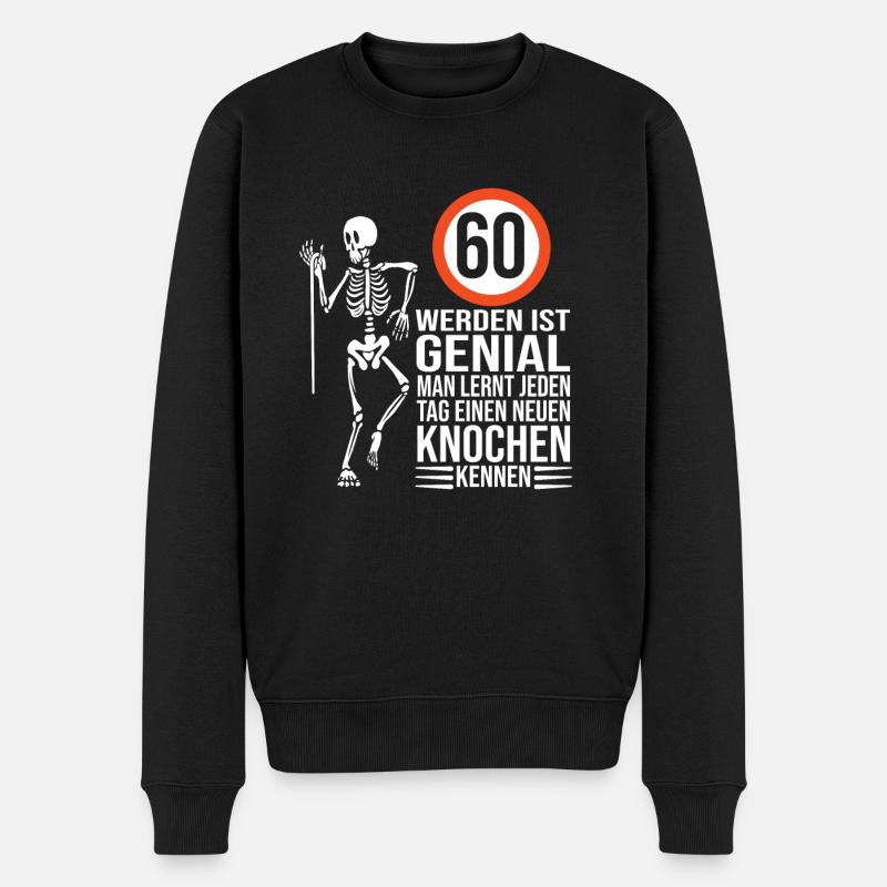 60.Geburtstag - Männer Premium Bio Pullover - Schwarz