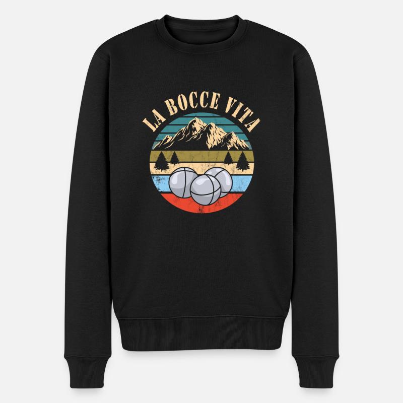 Bocce - Männer Premium Bio Pullover - Schwarz