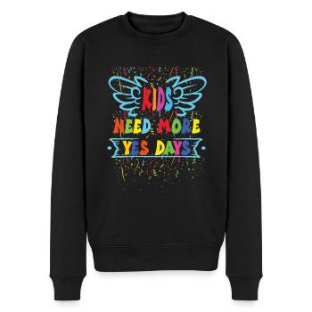 Yes Day - Männer Premium Bio Pullover - Schwarz - Vorne - Nico (187cm)