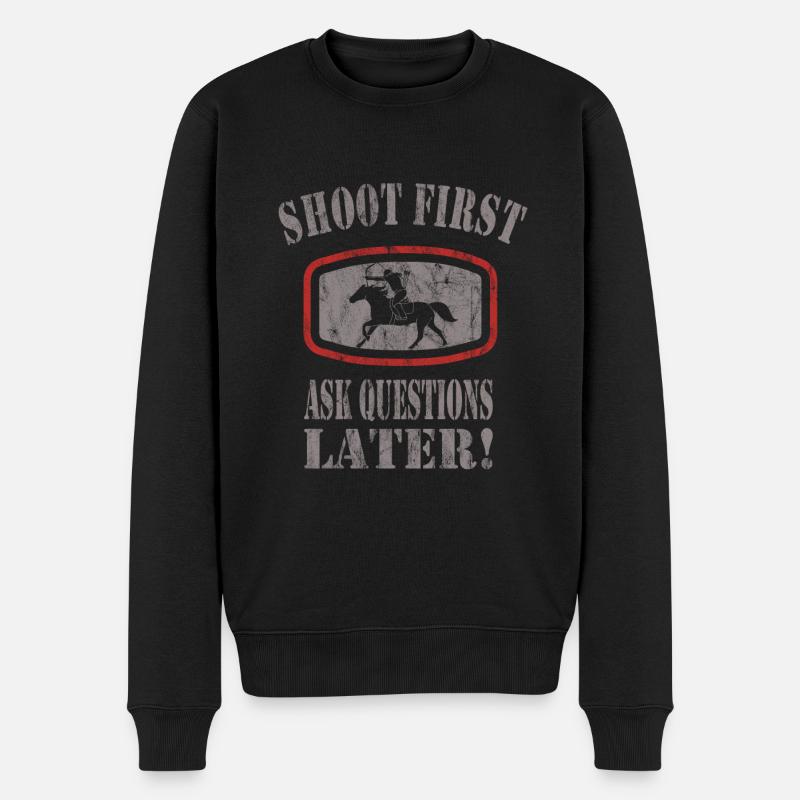 Horseback Archery - Männer Premium Bio Pullover - Schwarz